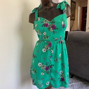Green dress with floral